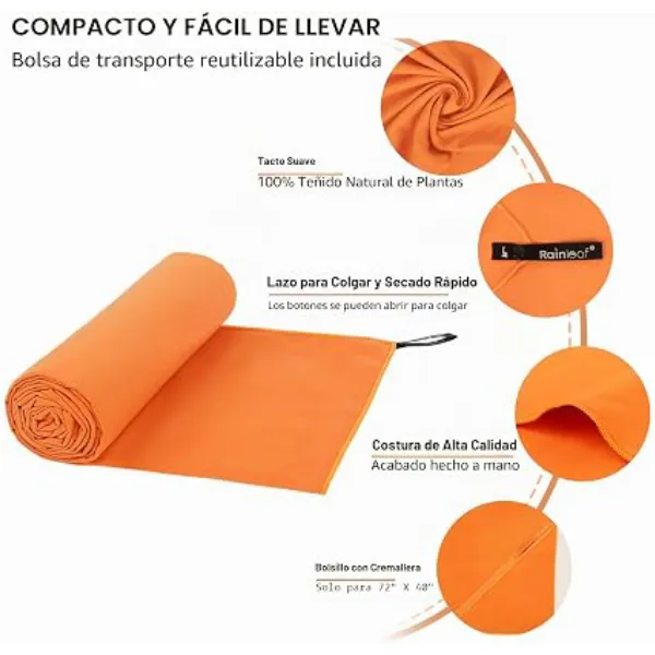 Toalla de microfibra Naranja - Image 2